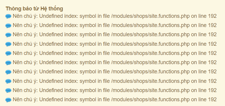 Hướng dẫn sửa lỗi symbol module shop Nukeviet