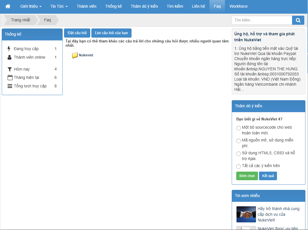 Module hỏi đáp dành cho nukeviet 
